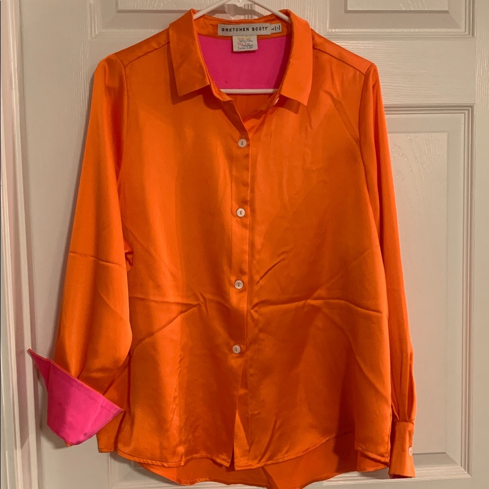 Gretchen Scott Mix Master Solid Poly Silk Shirt - image 2